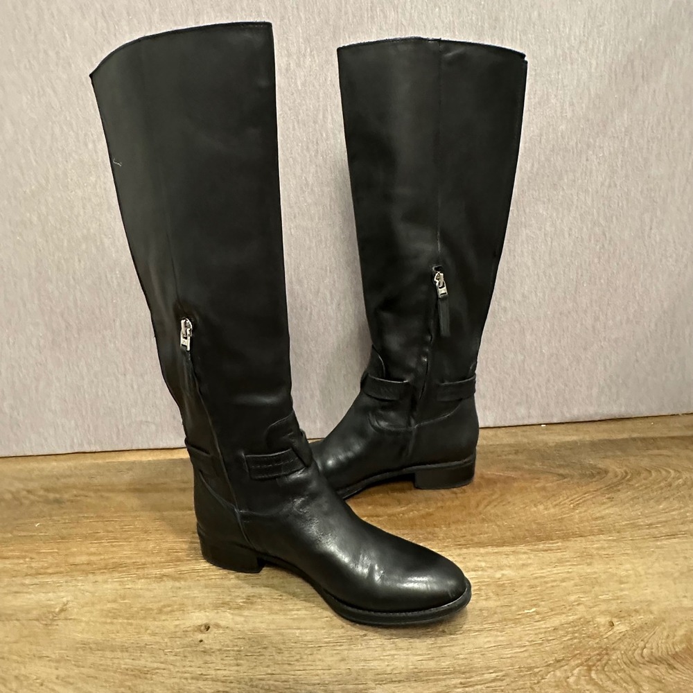 Sam Edelman Ponce Black Soft Leather Riding Boots Knee-High‎ Size 6.5 - Picture 3 of 13